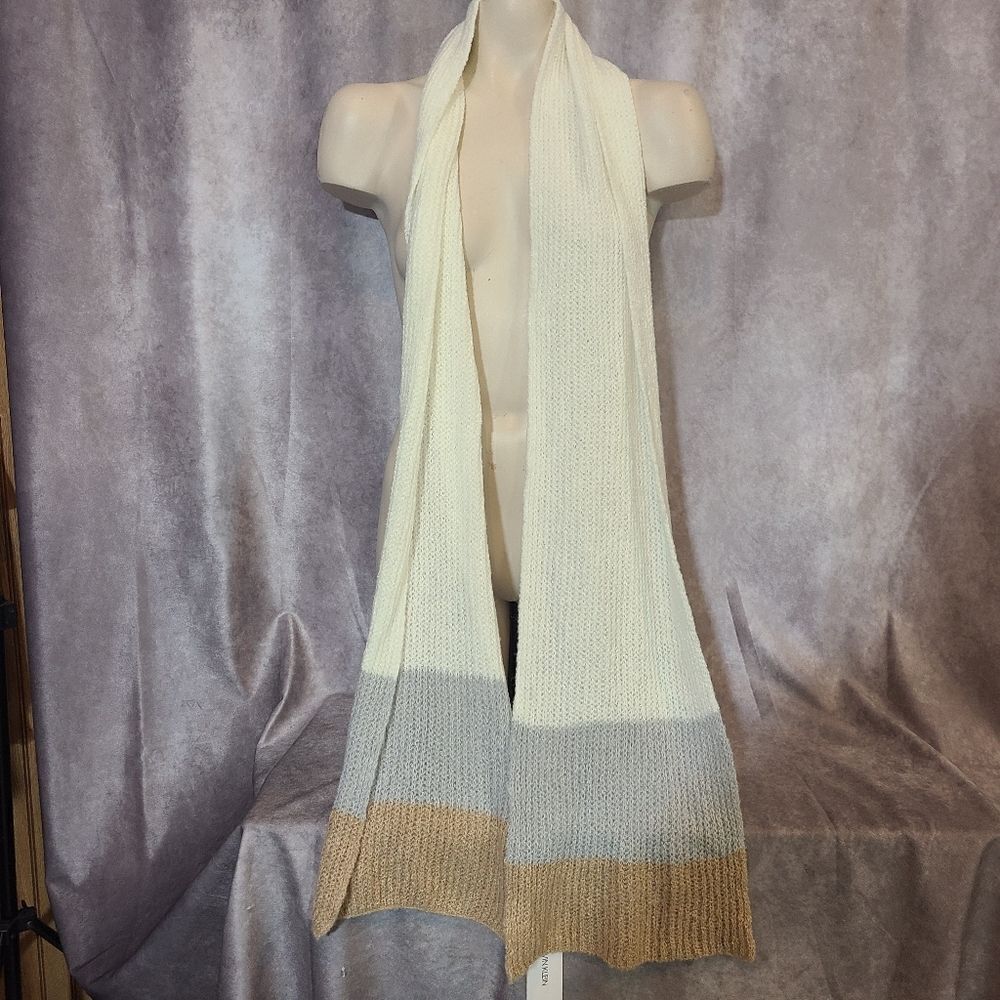 Style & Co. Neutral Colorblock Knit Scarf‎ - Picture 3 of 5